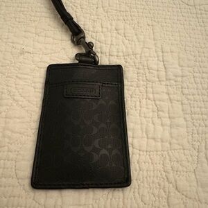 Coach Embossed CC Black Lanyards Card Holder